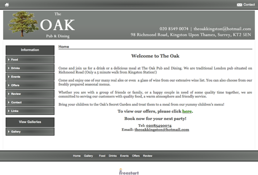 Screenshot of the old website